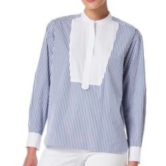 Spanx Blue and White Striped Blouse - Picture 3 of 6